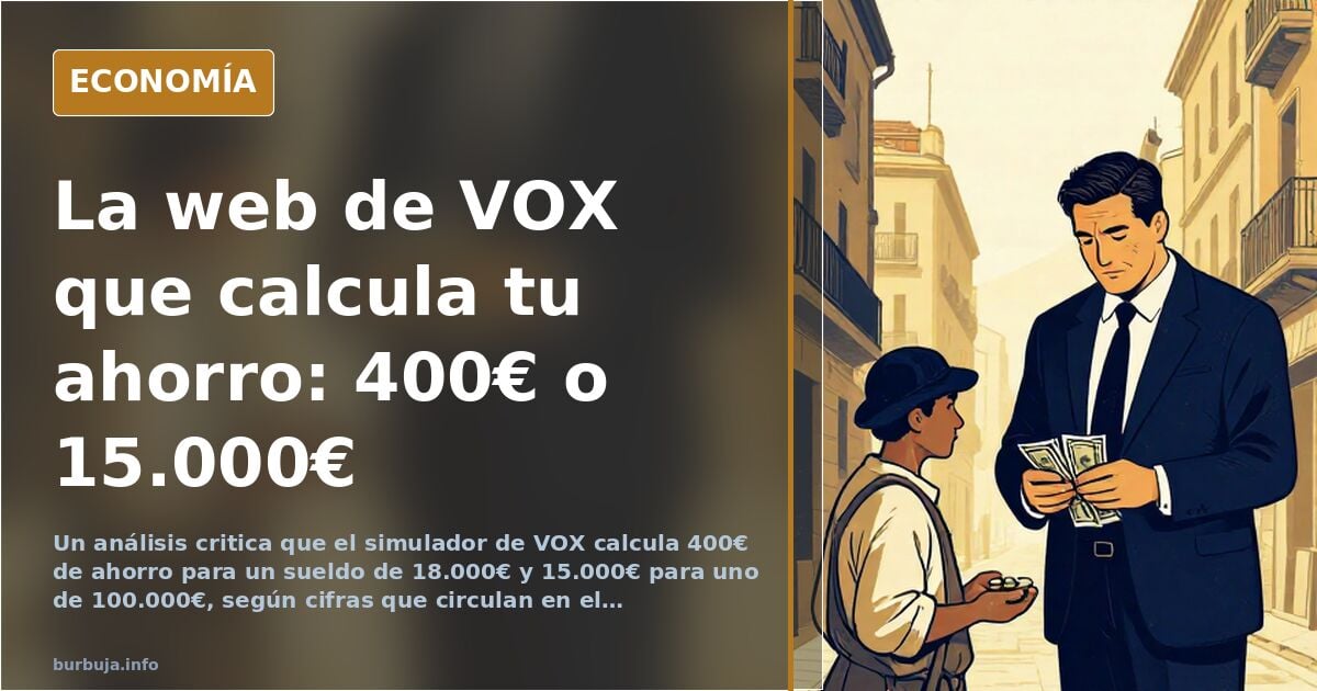 VOX lanza una web para calcular el ahorro de su plan económico