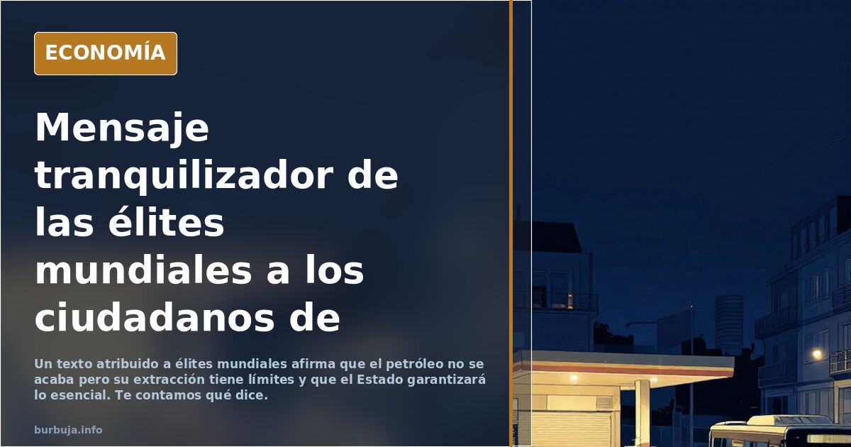 Mensaje tranquilizador de las élites mundiales a los ciudadanos de Occidente