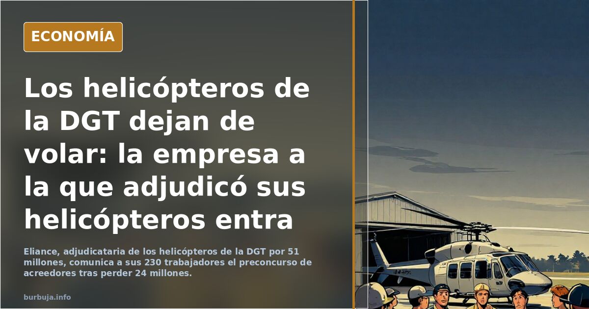 Los helicópteros de la DGT dejan de volar: la empresa a la que adjudicó sus helicópteros entra en preconcurso de acreedores