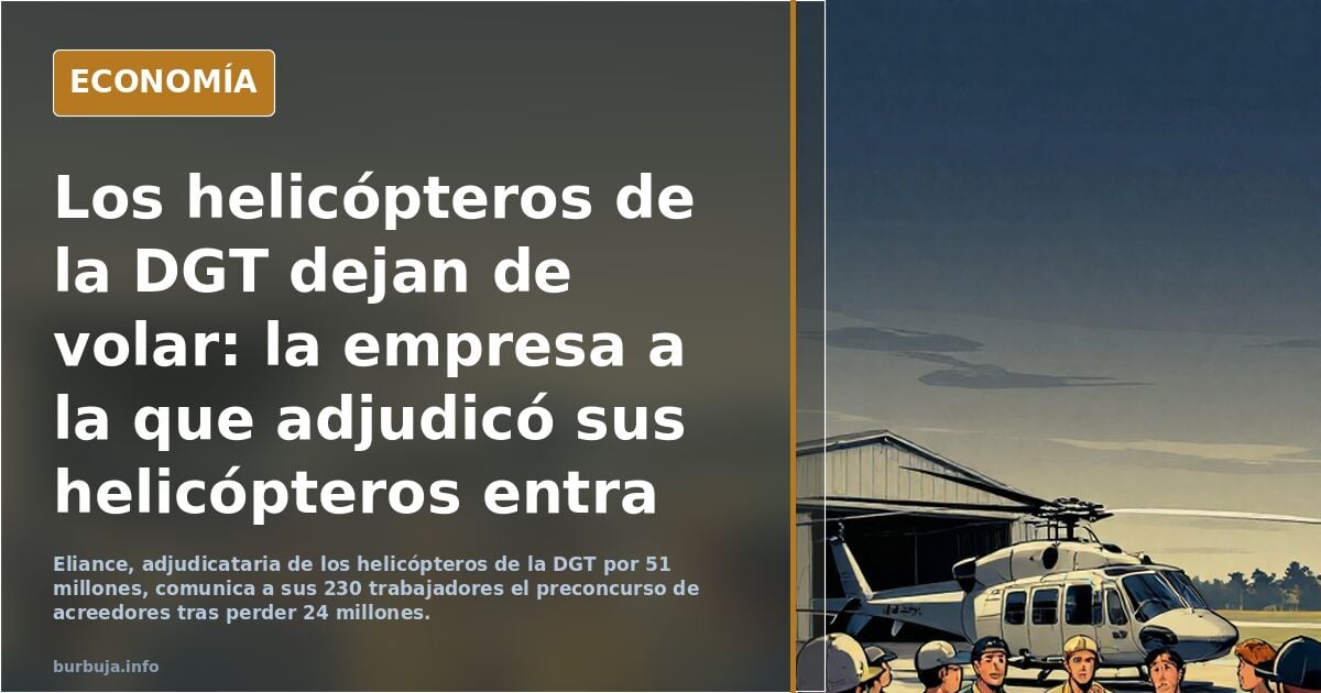 Los helicópteros de la DGT dejan de volar: la empresa a la que adjudicó sus helicópteros entra en preconcurso de acreedores
