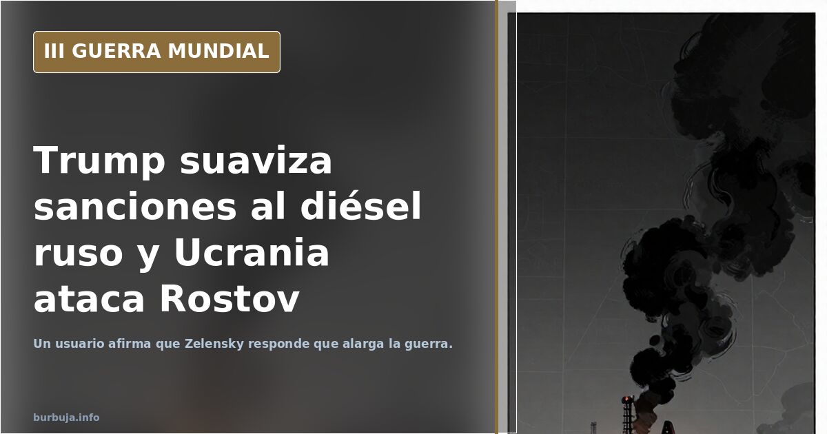 Trump suaviza sanciones al diésel ruso y Ucrania ataca Rostov