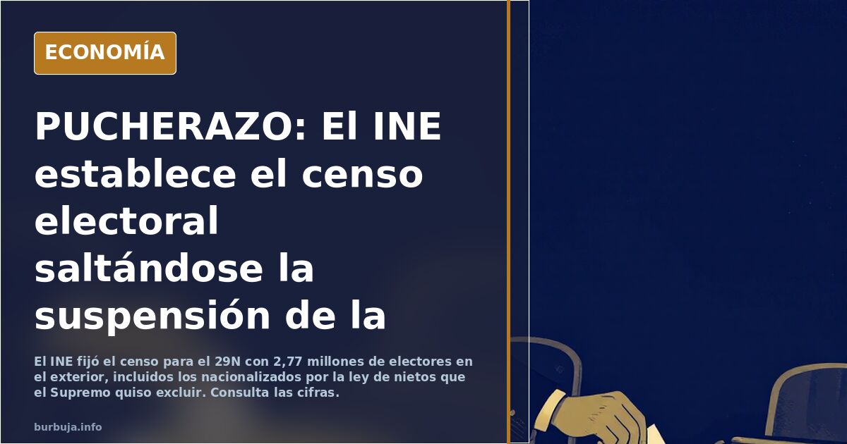 PUCHERAZO: El INE establece el censo electoral saltándose la suspensión de la ley de Nietos que sentenció el Supremo