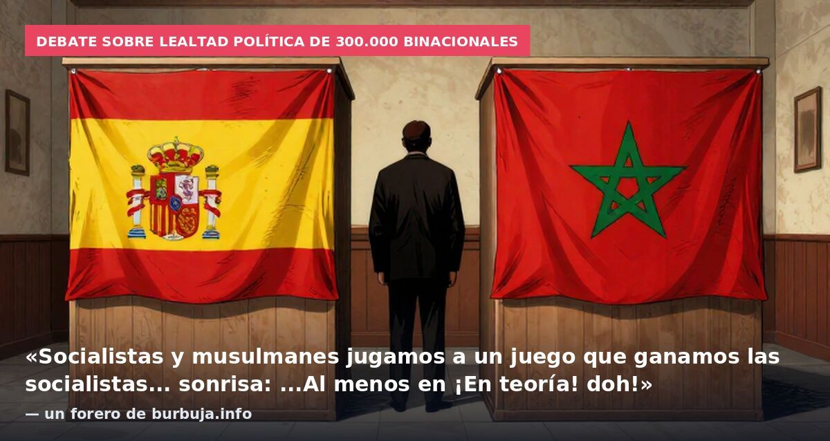 Debate sobre lealtad política de 300.000 binacionales: «Socialistas y musulmanes jugamos a un juego que ganamos las socialistas... sonrisa: ...Al menos en ¡En teoría! doh!» — un forero de burbuja.info