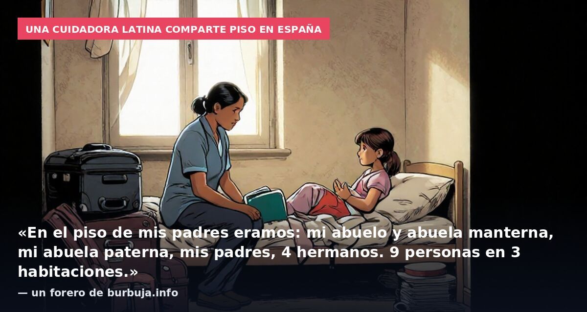 Una cuidadora latina comparte piso en España: «En el piso de mis padres eramos: mi abuelo y abuela manterna, mi abuela paterna, mis padres, 4 hermanos. 9 personas en 3 habitaciones.» — un forero de burbuja.info