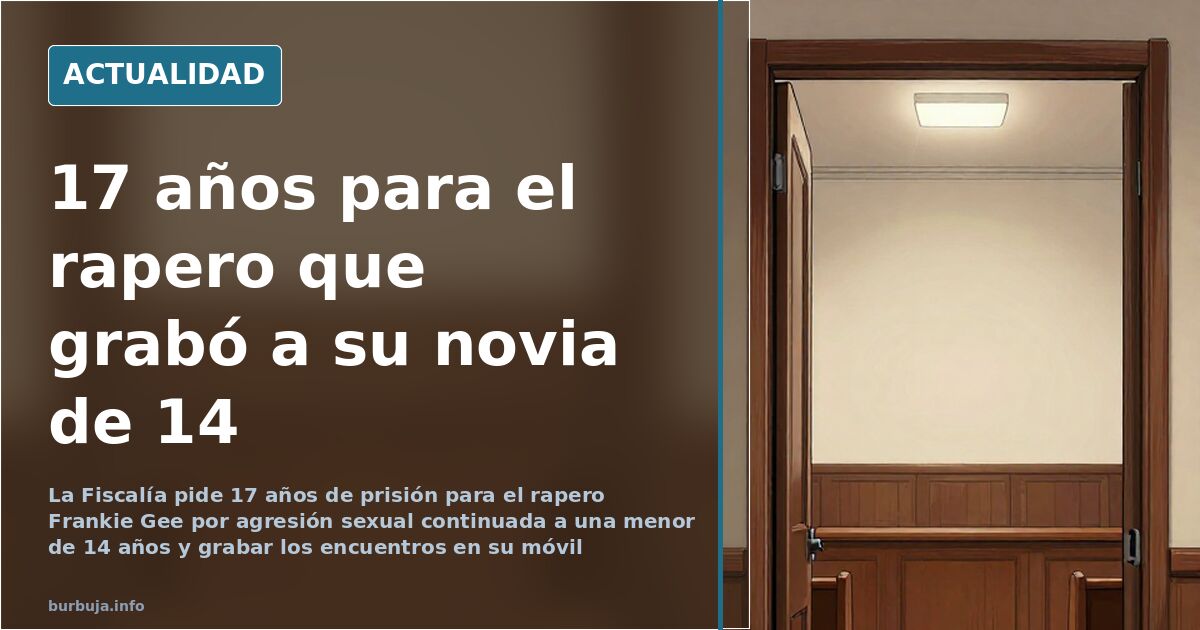 Ilustración editorial de un tribunal con una tablet y una carpeta de acusación fiscal sobre la mesa