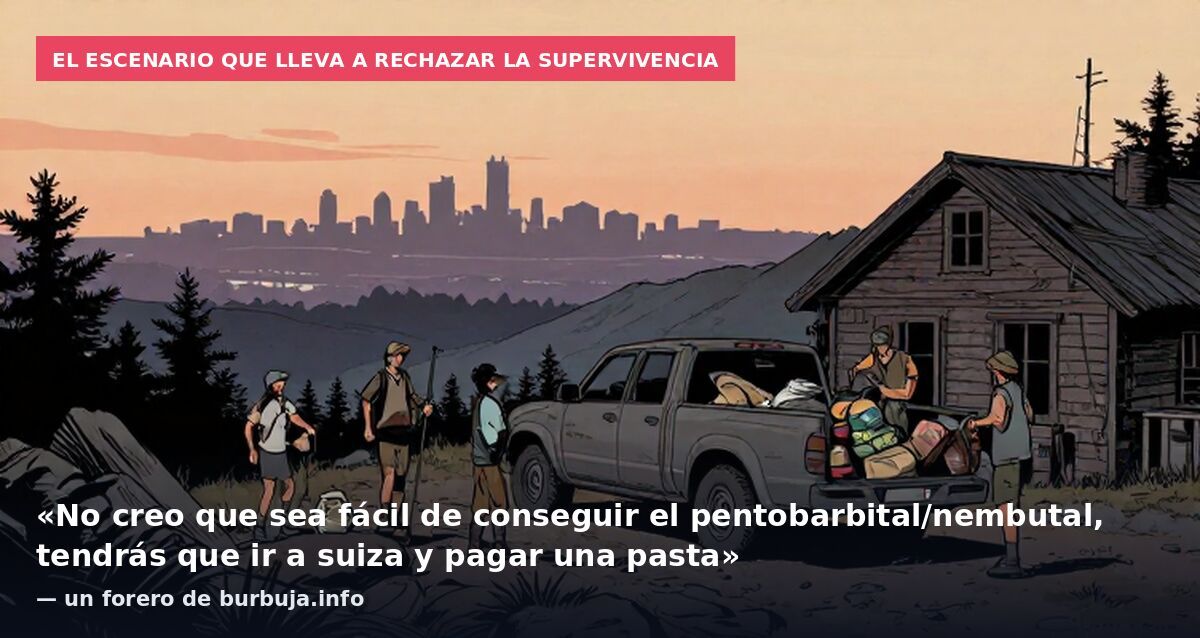 El escenario que lleva a rechazar la supervivencia: «No creo que sea fácil de conseguir el pentobarbital/nembutal, tendrás que ir a suiza y pagar una pasta» — un forero de burbuja.info