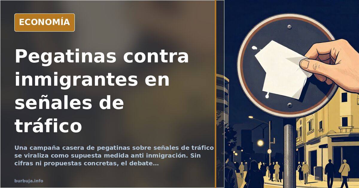 Pegatinas en señales de tráfico: la idea anti inmigración que se viraliza