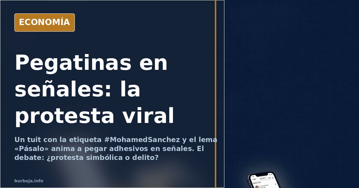 Señal de tráfico de localidad española con una pegatina superpuesta que cambia el nombre original por otro de sonoridad extra