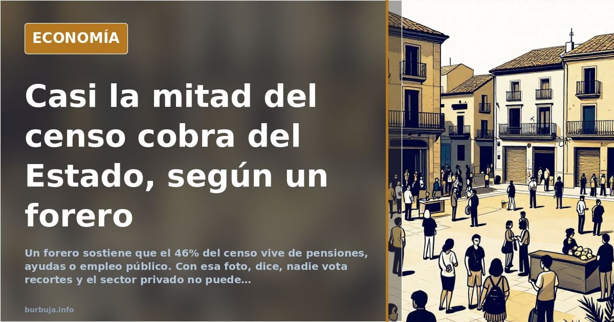 El 46% del censo electoral cobra del Estado, según un forero