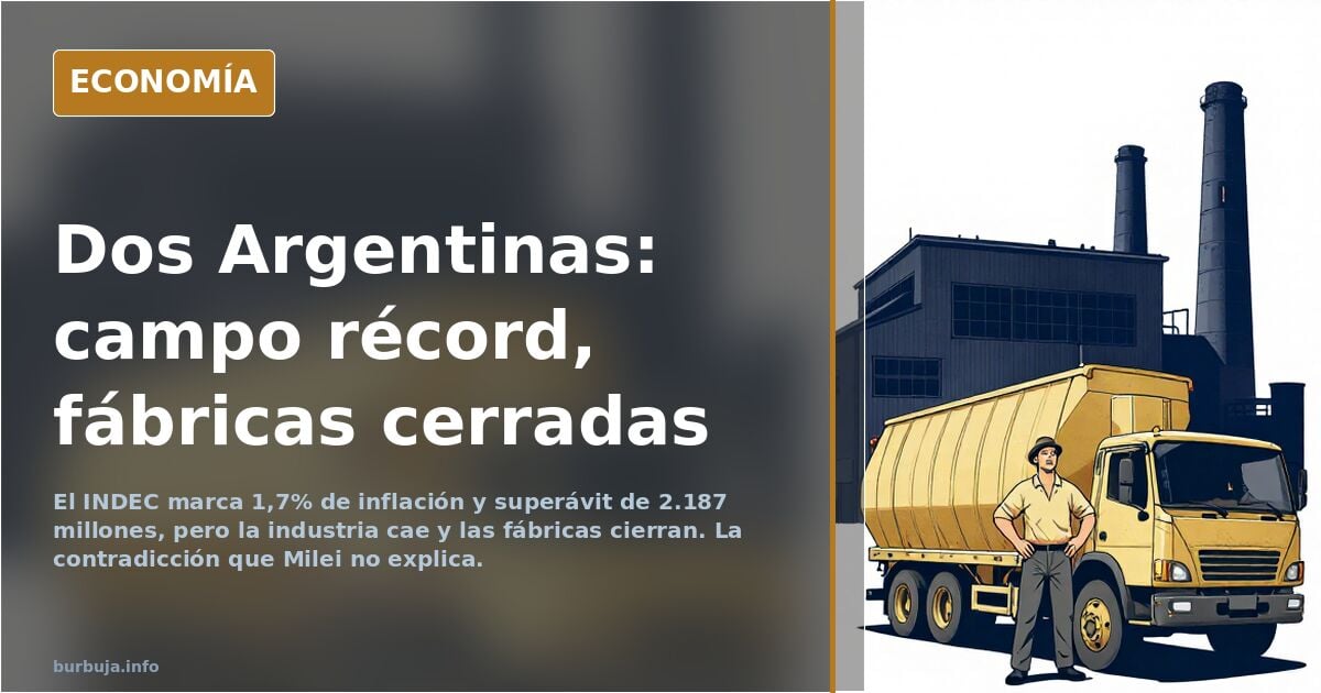 Argentina: la industria cae y el campo bate récords