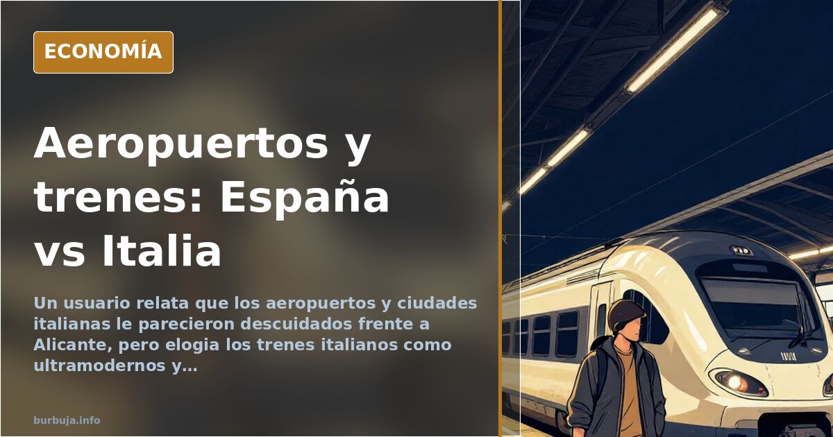 Un forero compara infraestructuras de Italia y España: «El aeropuerto de Alicante parecía futurista»
