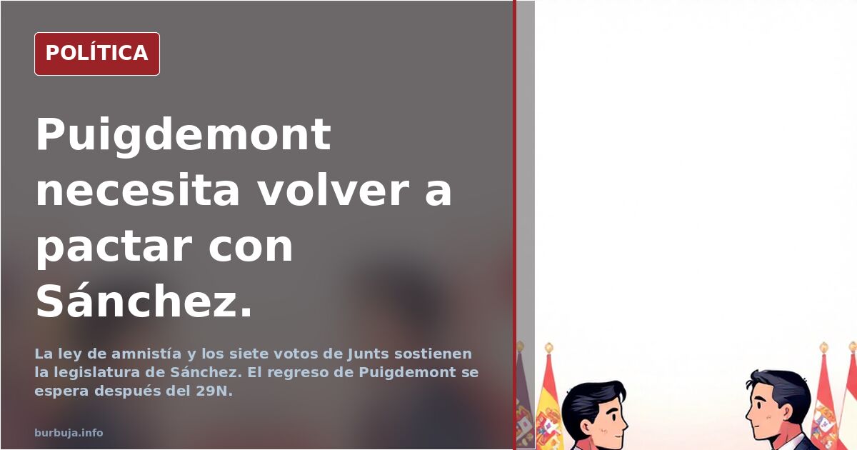 Puigdemont necesita volver a pactar con Sánchez.