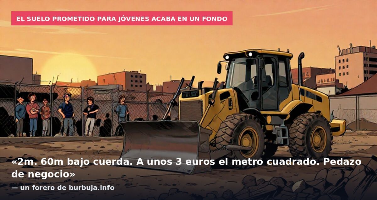 Loj buitreh: Pedro Sánchez prometió 900 viviendas sociales, pero ahora ha vendido el terreno a un fondo por dos millones.