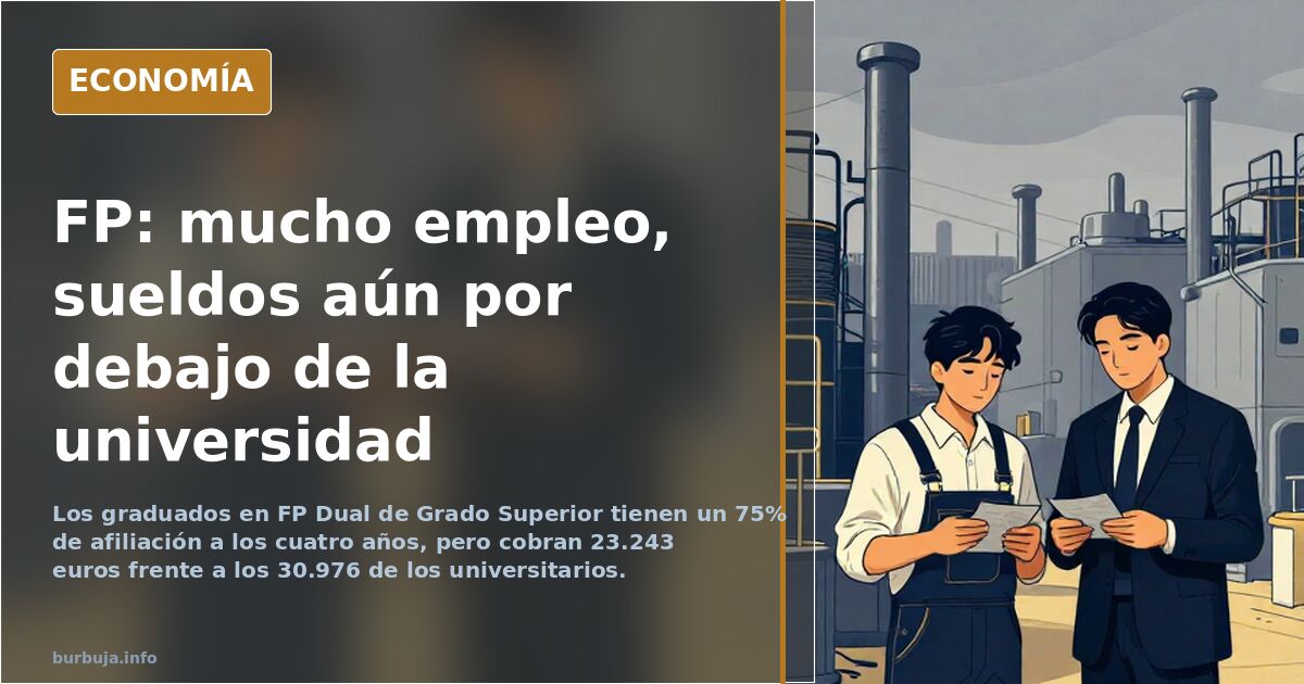 Radiografía a los sueldos de la FP: mucho empleo, pero con brecha frente a la universidad