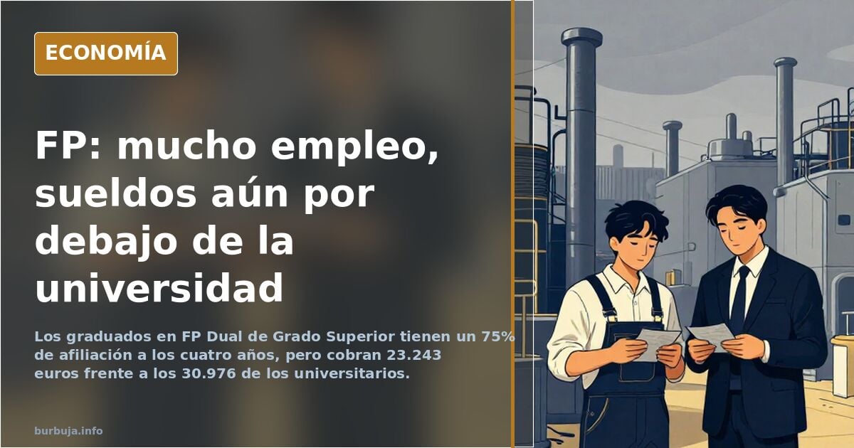 Radiografía a los sueldos de la FP: mucho empleo, pero con brecha frente a la universidad