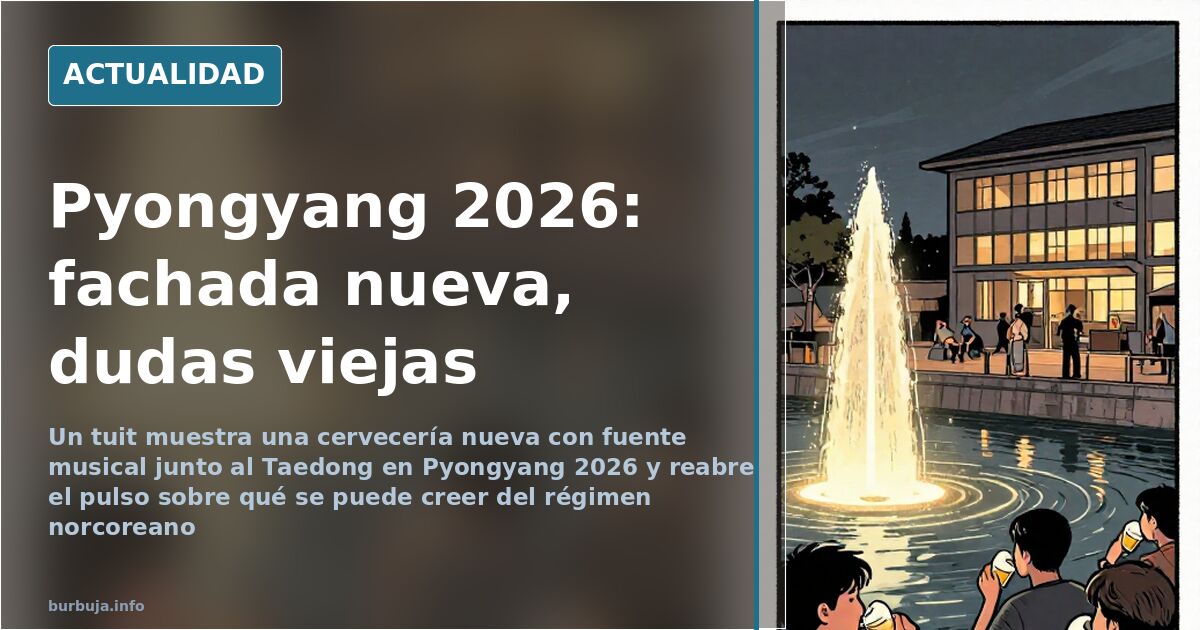 Paseo fluvial junto al río Taedong en Pyongyang con edificios oficiales y una fuente musical en primer plano