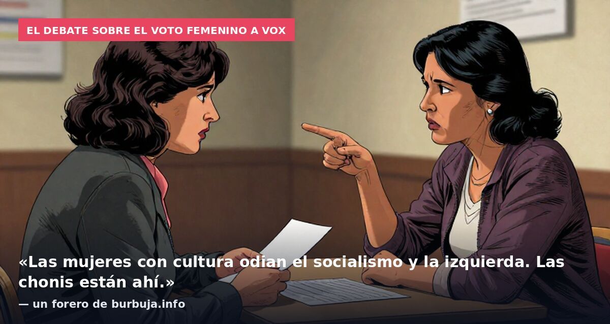 El debate sobre el voto femenino a Vox: «Las mujeres con cultura odian el socialismo y la izquierda. Las chonis están ahí.» — un forero de burbuja.info