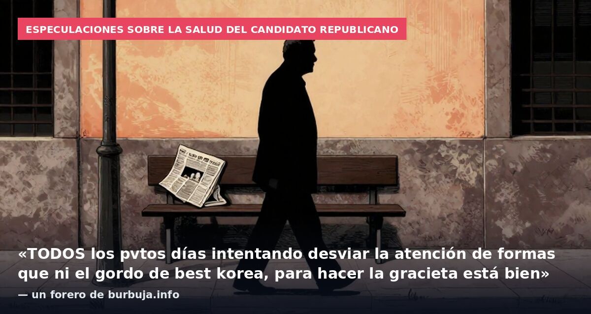 Especulaciones sobre la salud del candidato republicano: «TODOS los pvtos días intentando desviar la atención de formas que ni el gordo de best korea, para hacer la gracieta está bien» — un forero de burbuja.info