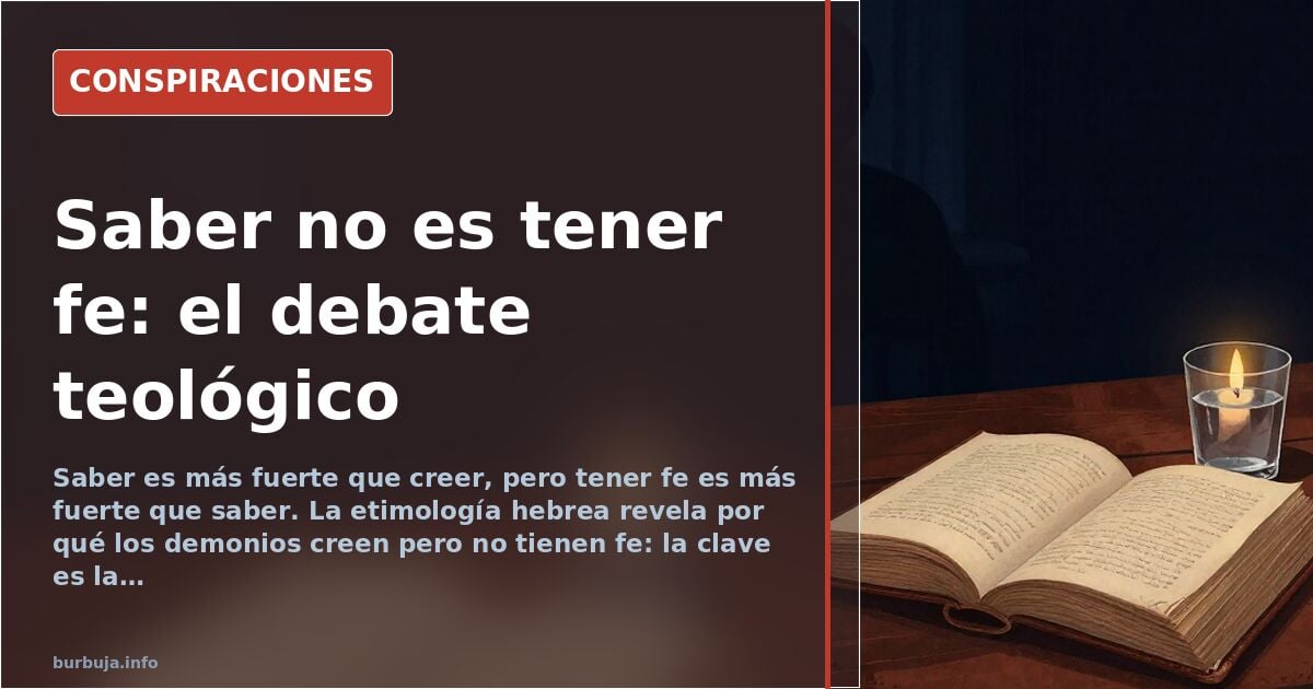 Concepto de fe frente a creencia en el pensamiento teológico judeocristiano