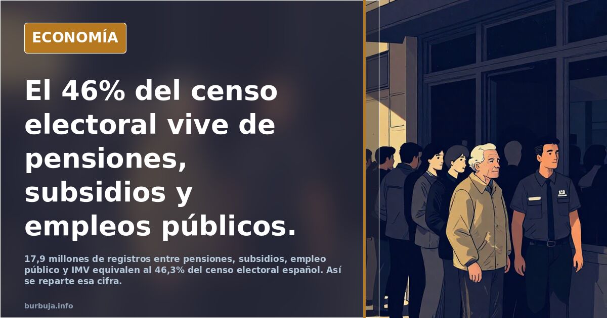 El 46% del censo electoral vive de pensiones, subsidios y empleos públicos.