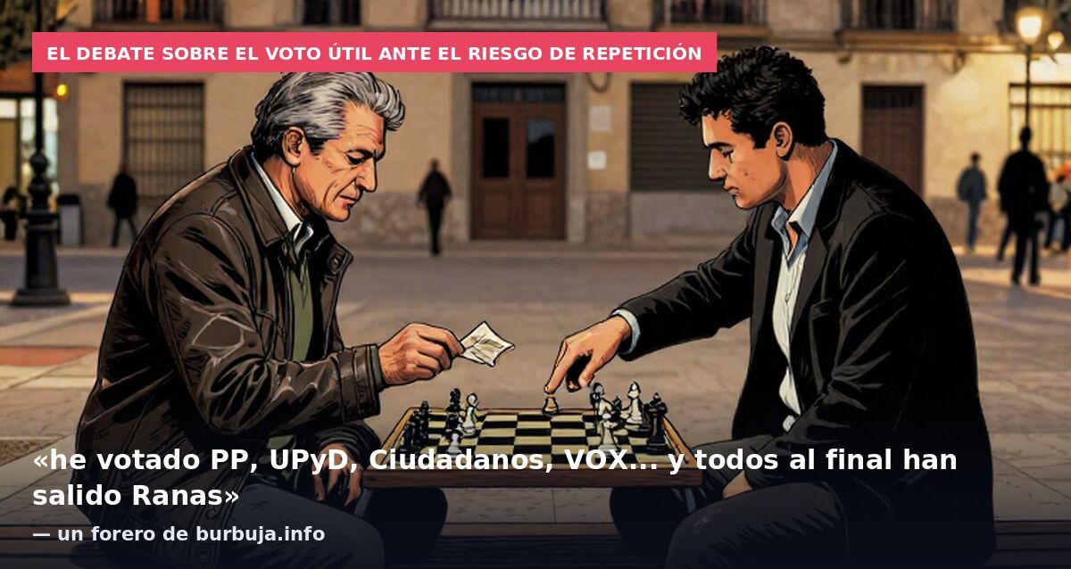 El debate sobre el voto útil ante el riesgo de repetición: «he votado PP, UPyD, Ciudadanos, VOX... y todos al final han salido Ranas» — un forero de burbuja.info
