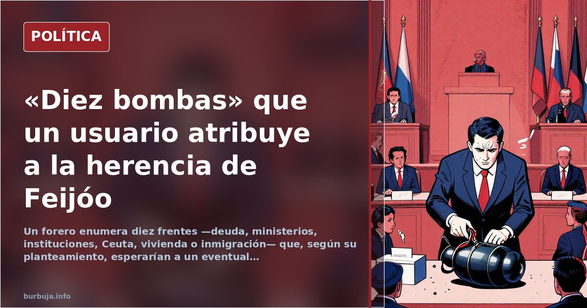 Ilustración editorial de un candidato ante una caja fuerte abierta de la que salen diez bombas con mecha encendida