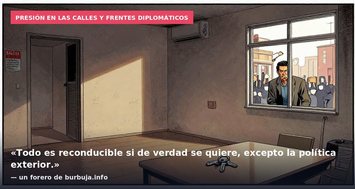 Presión en las calles y frentes diplomáticos: «Todo es reconducible si de verdad se quiere, excepto la política exterior.» — un forero de burbuja.info