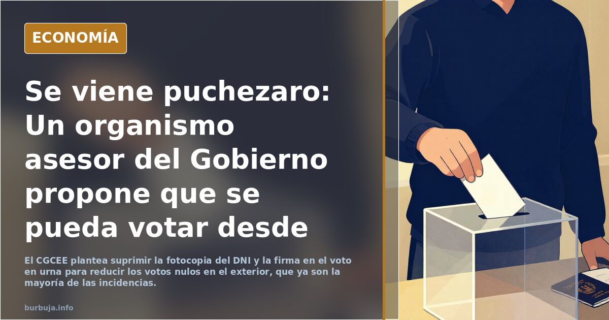 Se viene puchezaro: Un organismo asesor del Gobierno propone que se pueda votar desde el exterior sin fotocopia del DNI ni firma