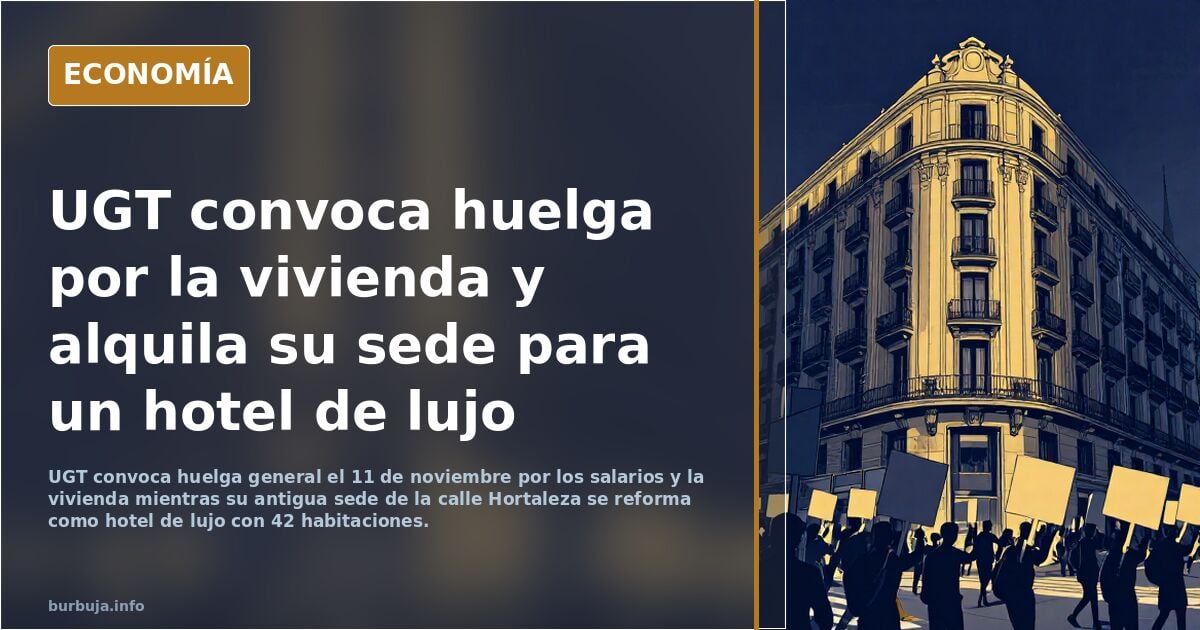 UGT llama a la huelga general por la falta de vivienda mientras destina su antigua sede para hacer un hotel de lujo