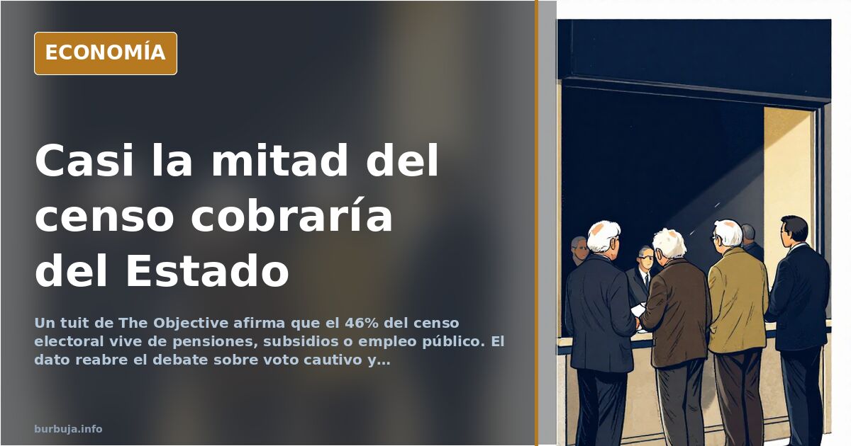 El 46% del censo vive de pensiones, subsidios o empleo público