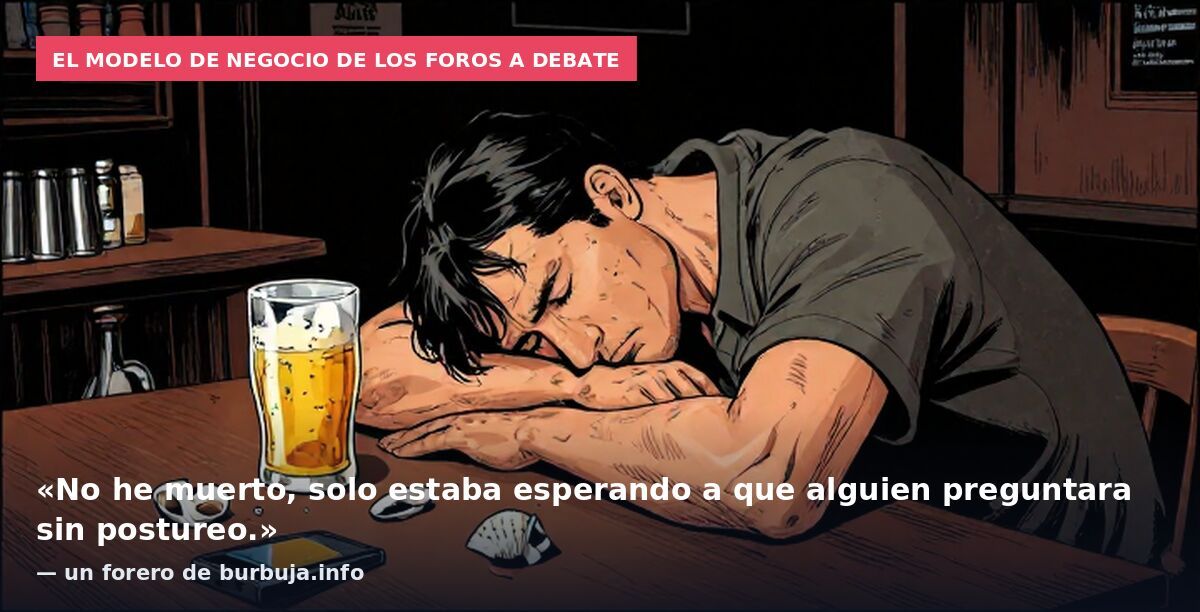 El modelo de negocio de los foros a debate: «No he muerto, solo estaba esperando a que alguien preguntara sin postureo.» — un forero de burbuja.info
