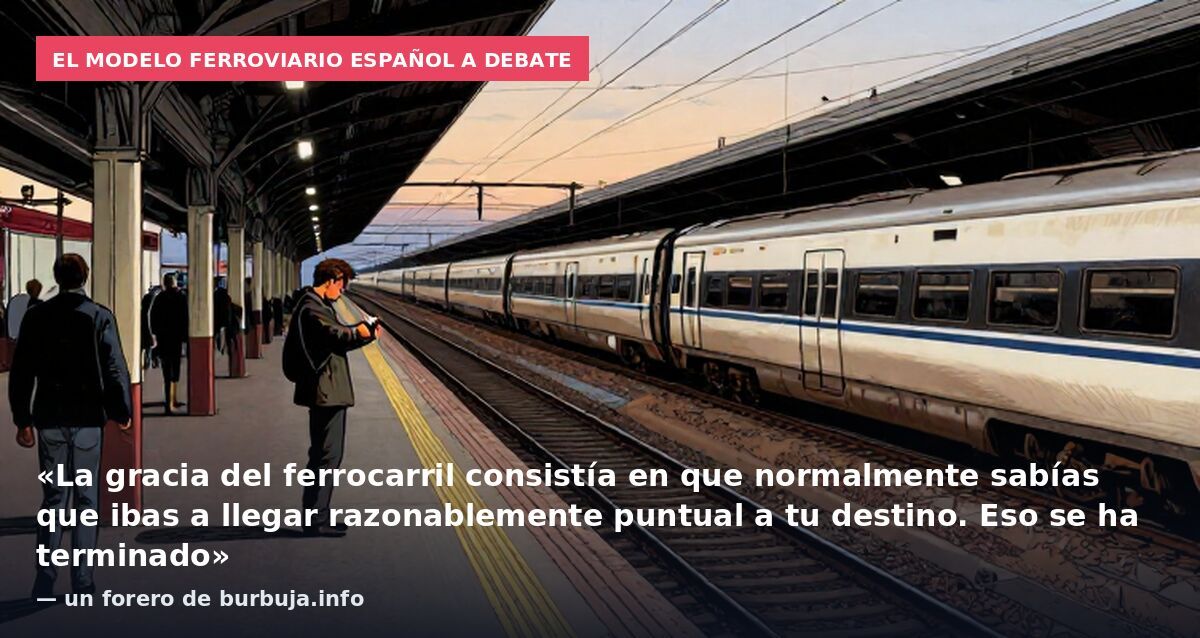 El modelo ferroviario español a debate: «La gracia del ferrocarril consistía en que normalmente sabías que ibas a llegar razonablemente puntual a tu destino. Eso se ha terminado» — un forero de burbuja.info