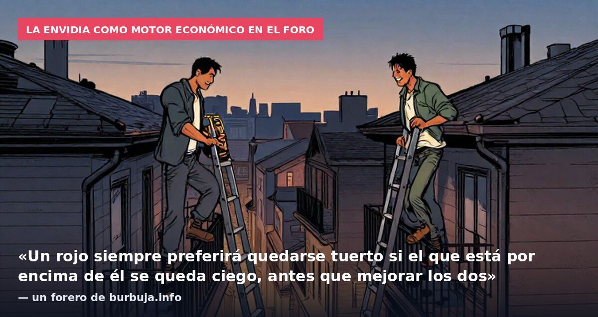 La envidia como motor económico en el foro: «Un rojo siempre preferirá quedarse tuerto si el que está por encima de él se queda ciego, antes que mejorar los dos» — un forero de burbuja.info