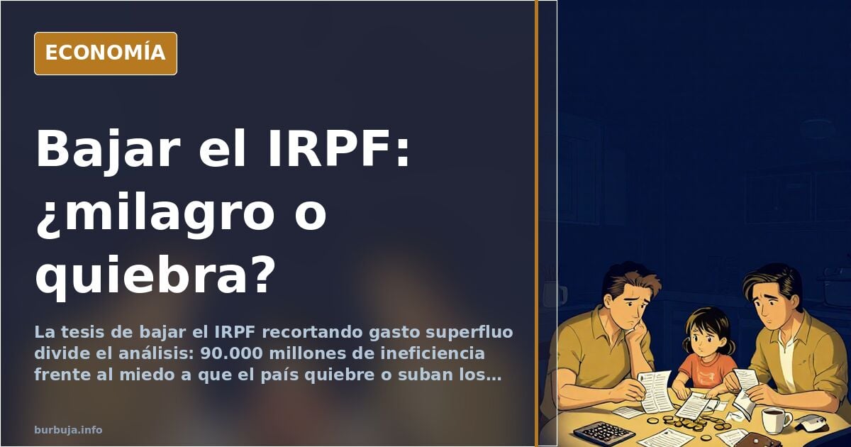 Debate sobre bajar el IRPF recortando gasto: pulso entre análisis económicos