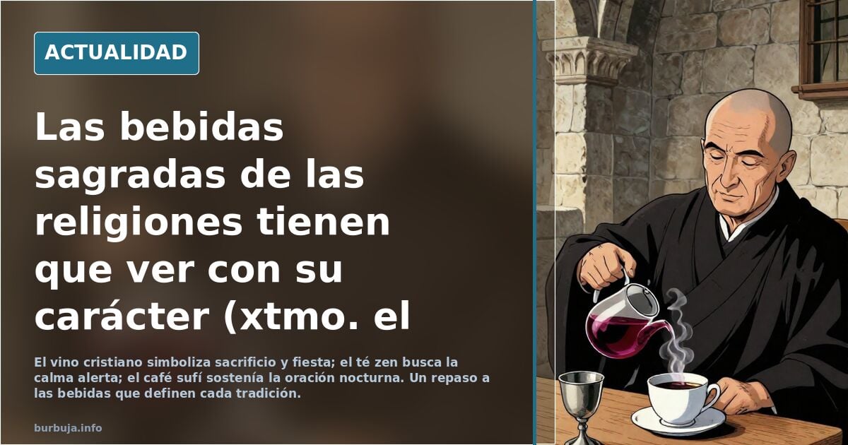 Las bebidas sagradas de las religiones tienen que ver con su carácter (xtmo. el vino; zen el té; islam el café, etc.)