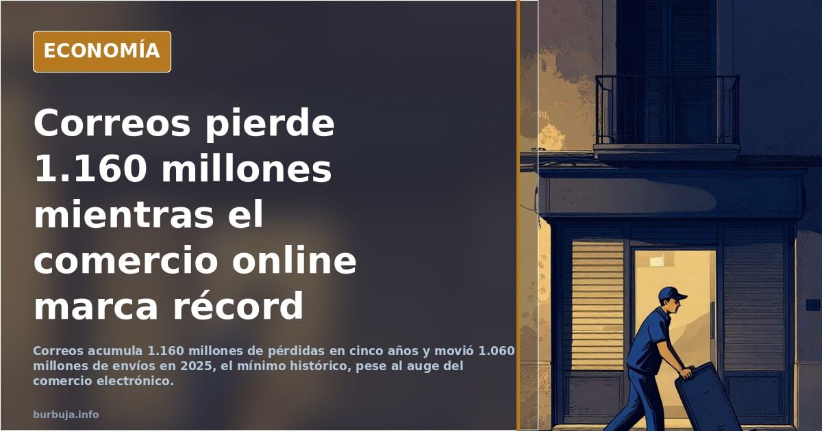 Correos se hunde en pleno auge del comercio online: 1.160 millones en pérdidas, menos plantilla y 13 días para que llegue una carta