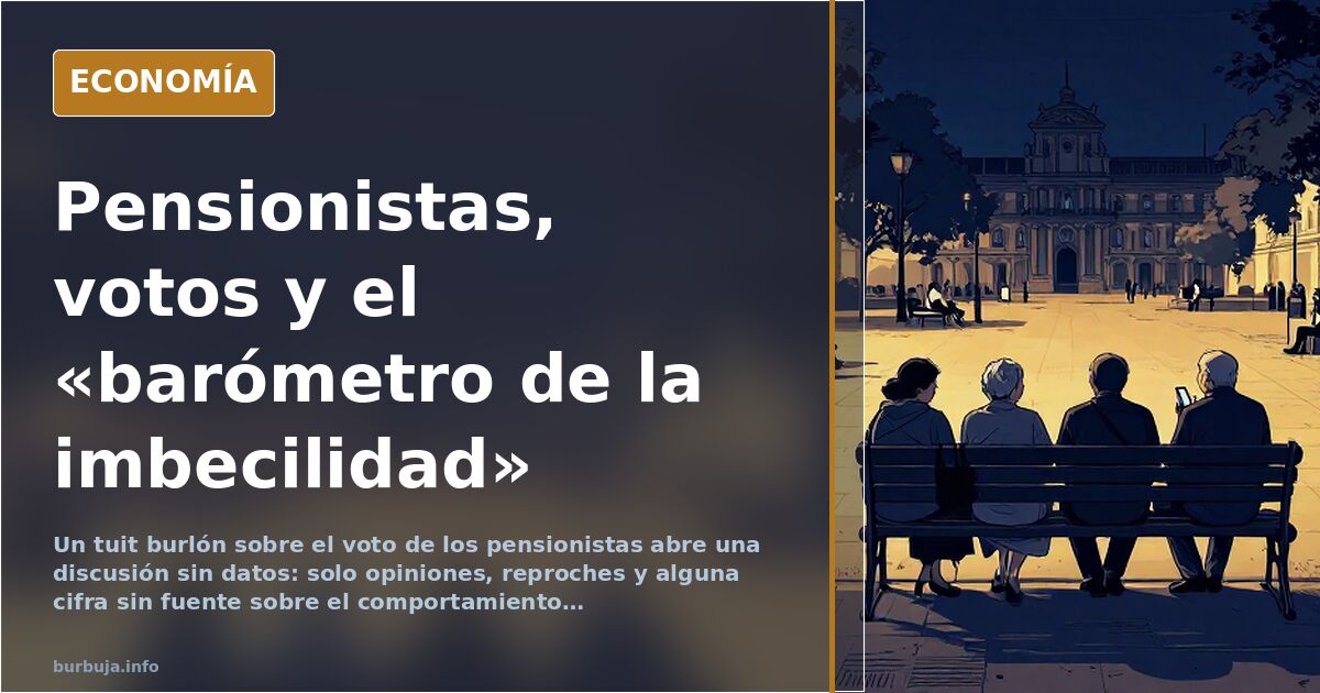 El voto de los pensionistas y el «barómetro de la imbecilidad»