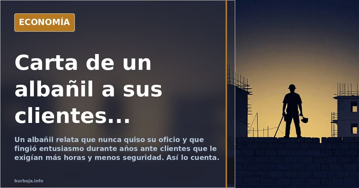 Carta de un albañil a sus clientes...