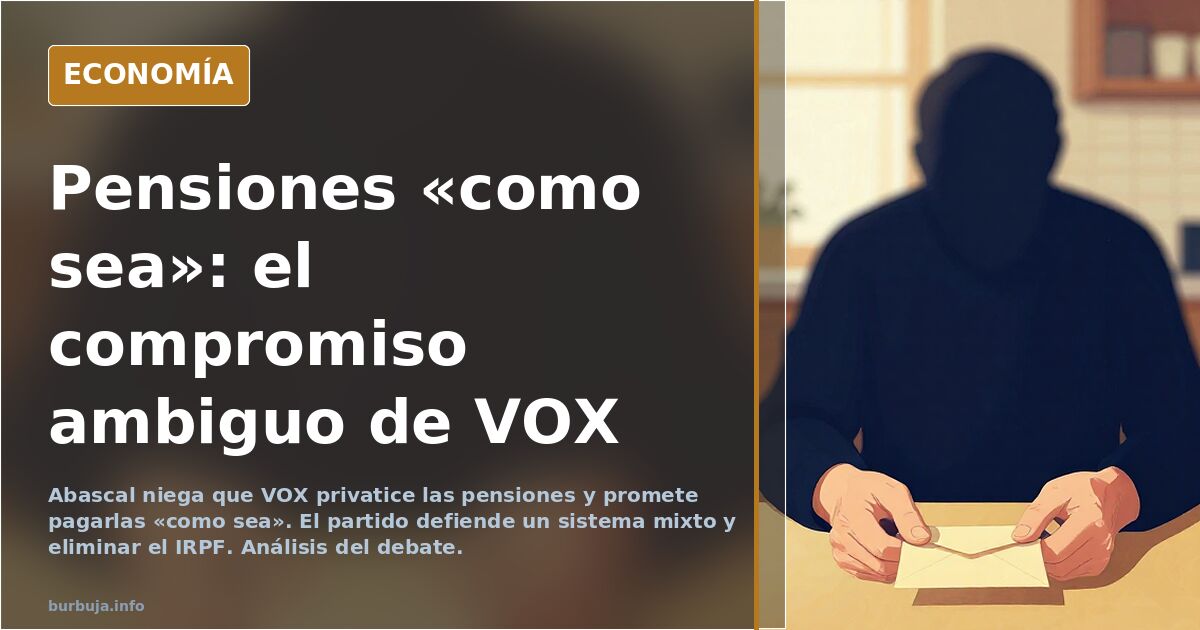 VOX niega la privatización de pensiones y promete pagarlas «como sea»