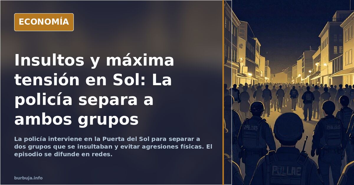 Insultos y máxima tensión en Sol: La policía separa a ambos grupos