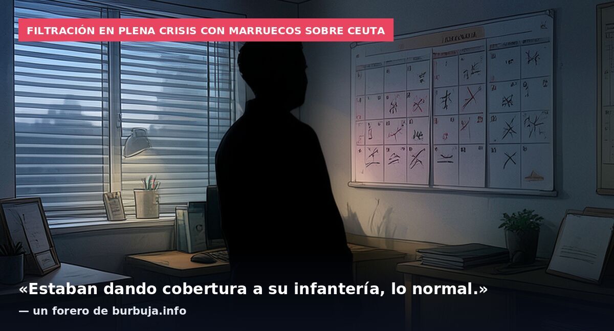 Filtración en plena crisis con Marruecos sobre Ceuta: «Estaban dando cobertura a su infantería, lo normal.» — un forero de burbuja.info