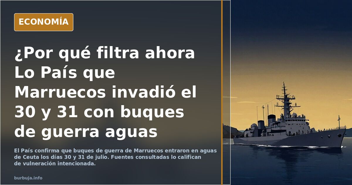 ¿Por qué filtra ahora Lo País que Marruecos invadió el 30 y 31 con buques de guerra  aguas territoriales españolas durante la invasión a Ceuta?