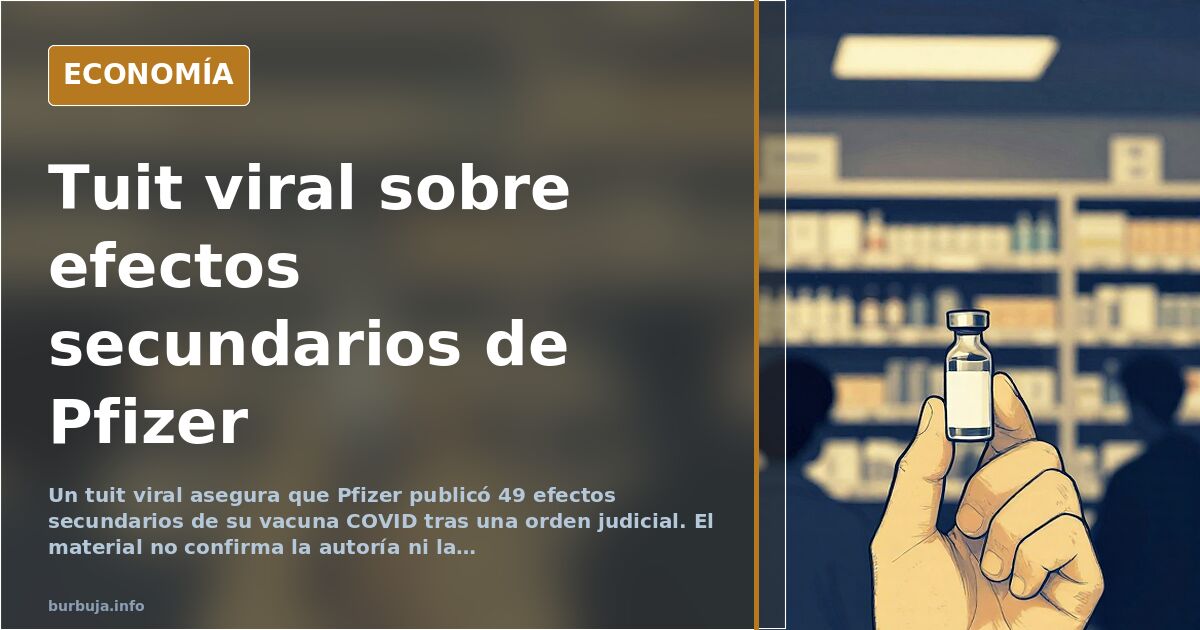 Un tuit viral afirma que Pfizer publicó 49 efectos secundarios