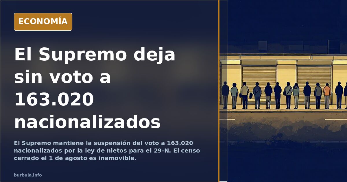 El Supremo mantiene la suspensión del voto a nacionalizados por la ley de nietos