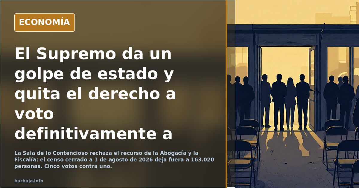 El Supremo da un golpe de estado y quita el derecho a voto definitivamente a miles de personas >:(