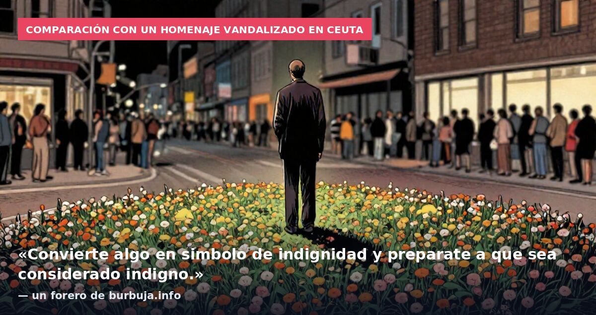 Comparación con un homenaje vandalizado en Ceuta: «Convierte algo en simbolo de indignidad y preparate a que sea considerado indigno.» — un forero de burbuja.info