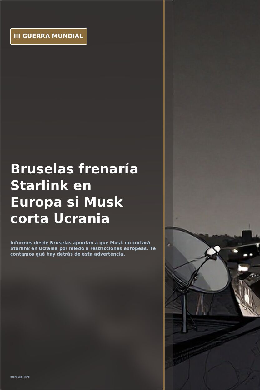 Informes desde Bruselas indican que Musk no cortará el servicio de Starlink en Ucrania