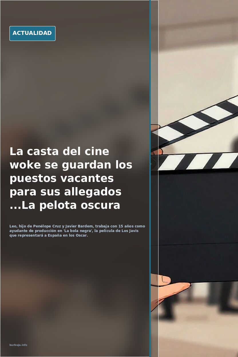 La casta del cine woke se guardan los puestos vacantes para sus allegados ...La pelota oscura va dopada de familia premium y dinero publico
