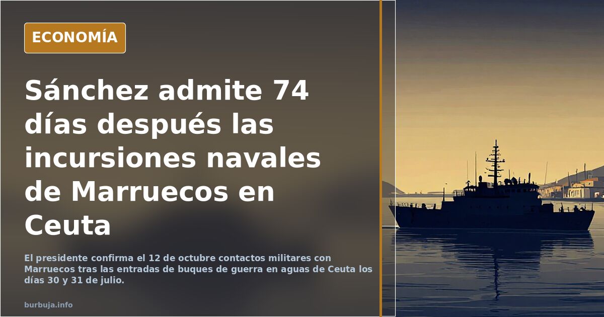 Sánchez reconoce 74 días después la incursión de buques de guerra marroquíes en aguas de Ceuta durante la invasión de julio