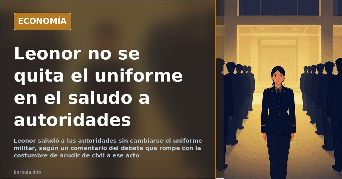 Leonor mantiene el uniforme militar en el saludo a autoridades
